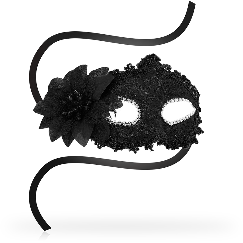OHMAMA - MASKS ANTIZAZ ESTILO VENECIANO FLOR LATERAL - NEGRA - Imagen 2