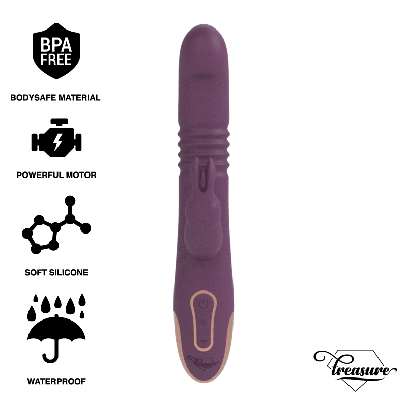 TREASURE - BASTIAN RABBIT UP DOWN, ROTATOR VIBRATOR COMPATIBLE CON WATCHME WIRELESS TECHNOLOGY - Imagen 2