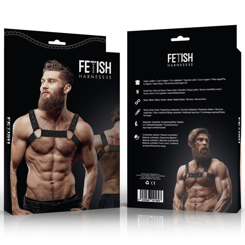 FETISH SUBMISSIVE ATTITUDE - ARNÉS DEPORTIVO AJUSTABLE NEOPRENO PECHO HOMBRE - Imagen 4
