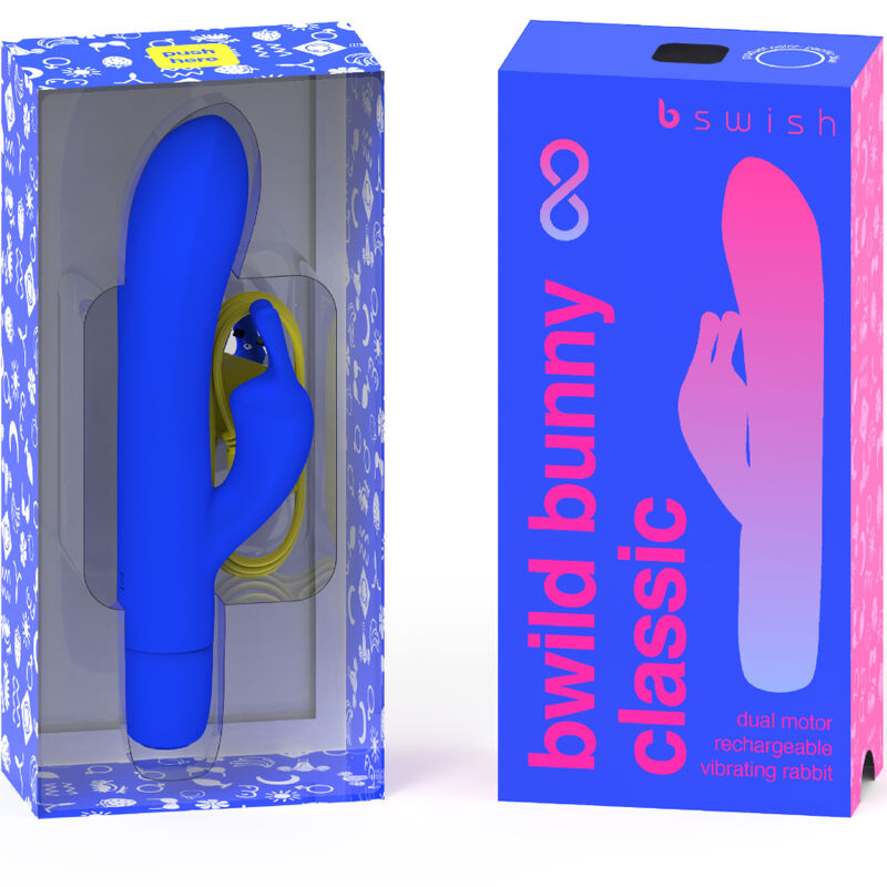 B SWISH - BWILD BUNNY INFINITE CLASSIC VIBRADOR RECARGABLE SILICONA AZUL - Imagen 2