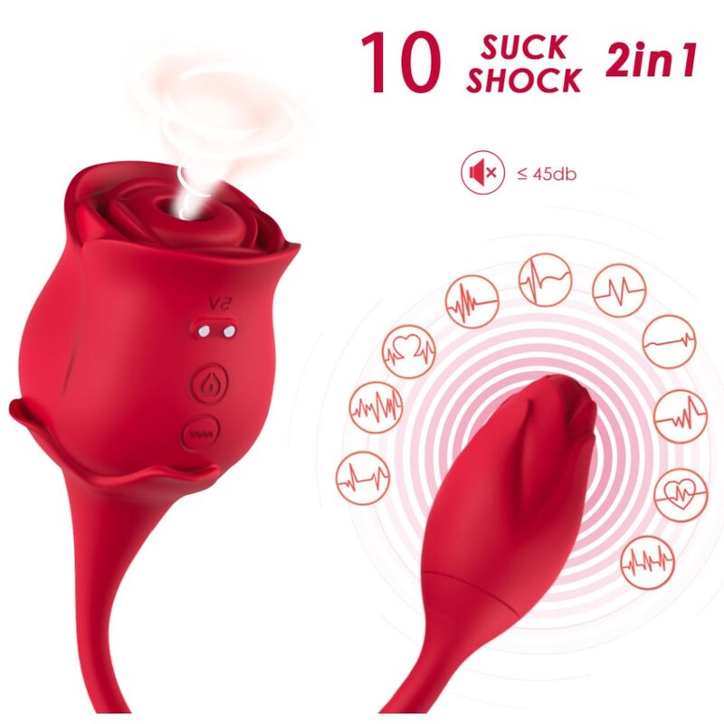 ARMONY - ROSA SUCCIONADOR DE CLITORIS VIBRADOR 10 MODOS ROJO - Imagen 2