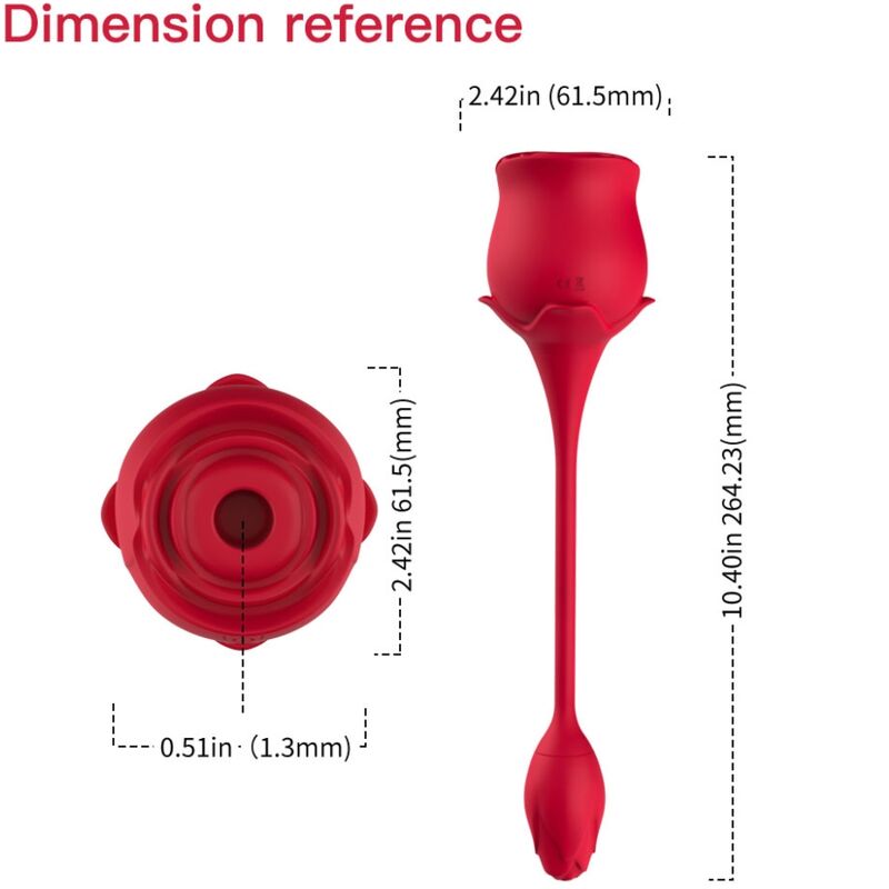ARMONY - ROSA SUCCIONADOR DE CLITORIS VIBRADOR 10 MODOS ROJO - Imagen 4