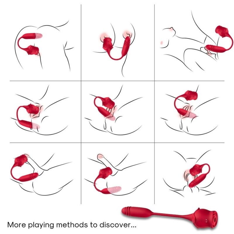 ARMONY - ROSEKNIGTH SUCCIONADOR CLITORIS VIBRADOR ROJO - Imagen 5