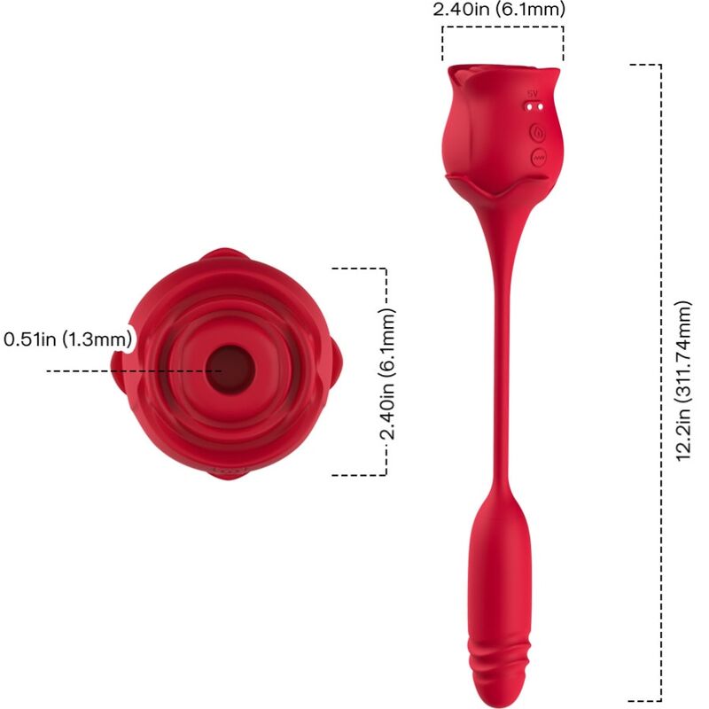 ARMONY - ROSEKNIGTH SUCCIONADOR CLITORIS VIBRADOR ROJO - Imagen 4