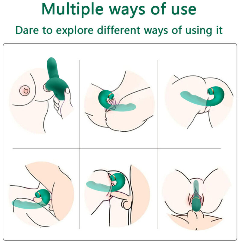 ARMONY - VIBRADOR SUCCIONADOR FLEXIBLE VERDE - Imagen 3