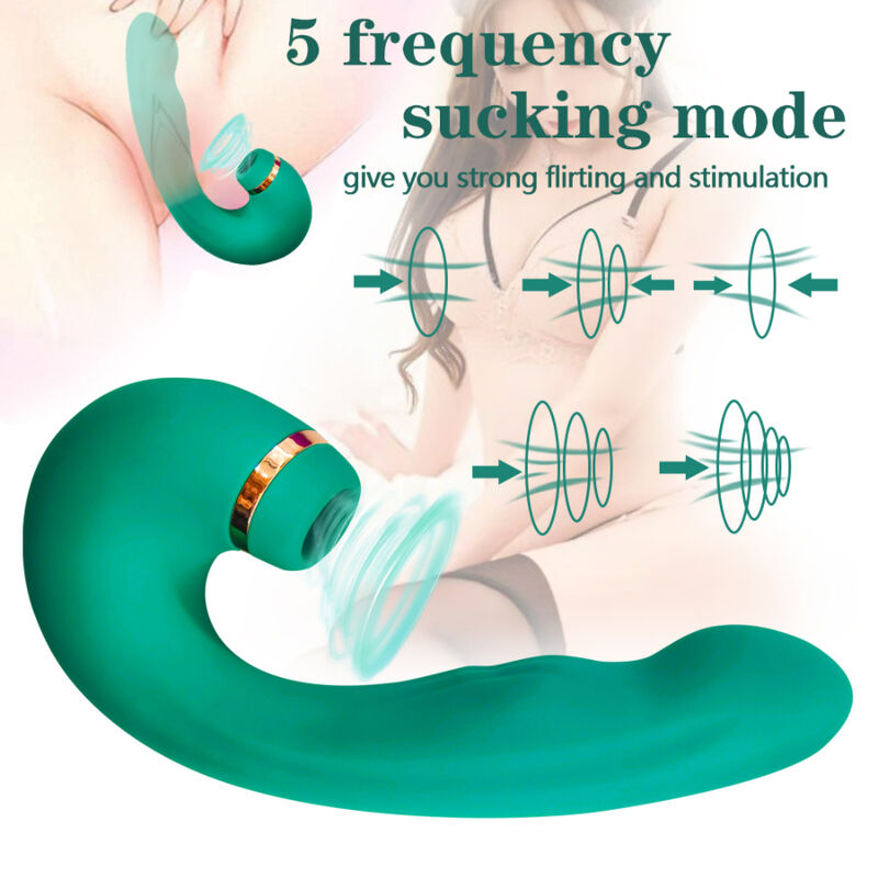 ARMONY - VIBRADOR SUCCIONADOR FLEXIBLE VERDE - Imagen 2