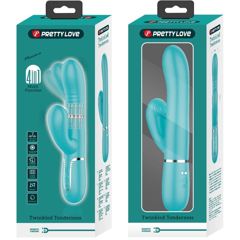 PRETTY LOVE - VIBRADOR PUNTO G MULTIFUNCIÓN VERDE AGUA - Imagen 4
