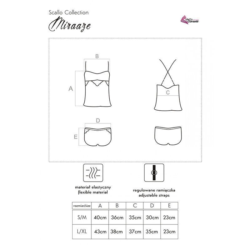 LIVCO CORSETTI FASHION - MIRAAZE LC 90567 CAMISETA + SHORTS NEGRO - Imagen 4