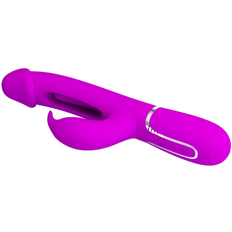 PRETTY LOVE - KAMPAS VIBRADOR RABBIT 3 EN 1 MULTIFUNCIÓN CON LENGUA FUCSIA - Imagen 5
