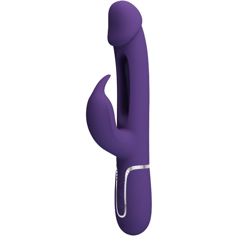 PRETTY LOVE - KAMPAS VIBRADOR RABBIT 3 EN 1 MULTIFUNCIÓN CON LENGUA VIOLETA - Imagen 2