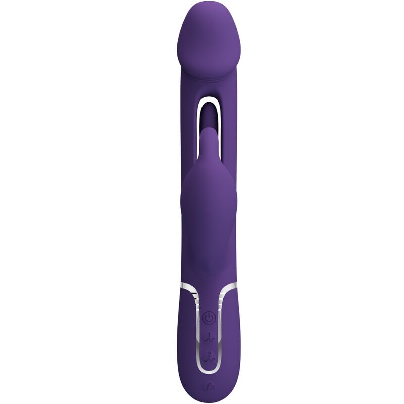 PRETTY LOVE - KAMPAS VIBRADOR RABBIT 3 EN 1 MULTIFUNCIÓN CON LENGUA VIOLETA - Imagen 3