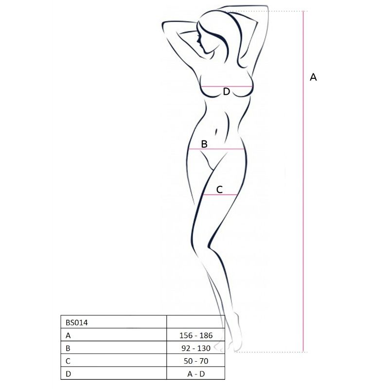 PASSION - WOMAN BS014 BODYSTOCKING BLANCO TALLA UNICA - Imagen 2