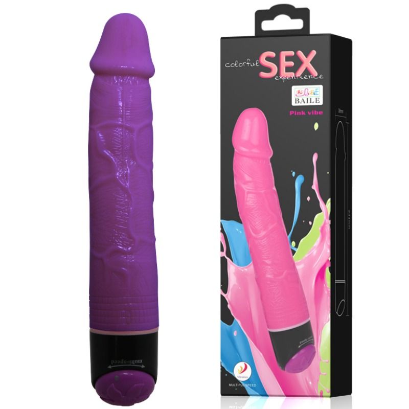 BAILE - COLORFUL SEX VIBRADOR REALISTICO LILA 23 CM - Imagen 2