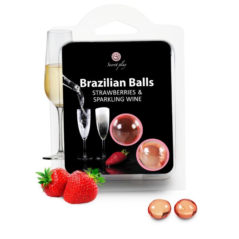 SECRETPLAY - SET 2 BRAZILIAN BALLS FRESAS CON CAVA - Imagen 2