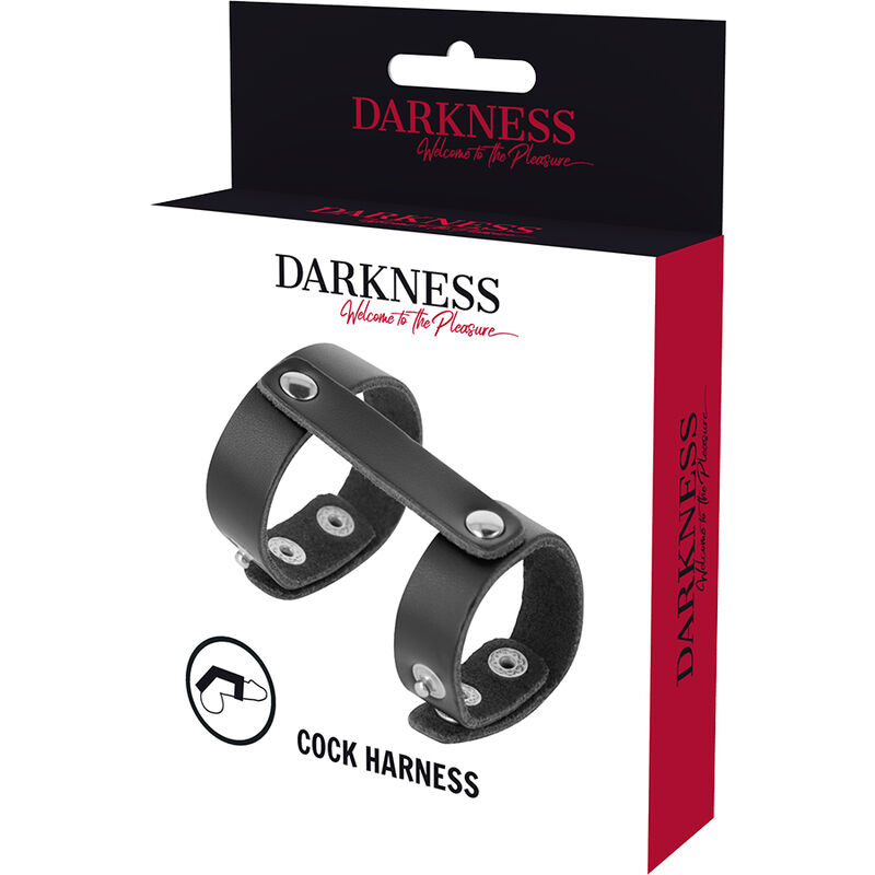 DARKNESS - ANILLO PENE Y TESTICULOS AJUSTABLE LEATHER - Imagen 5