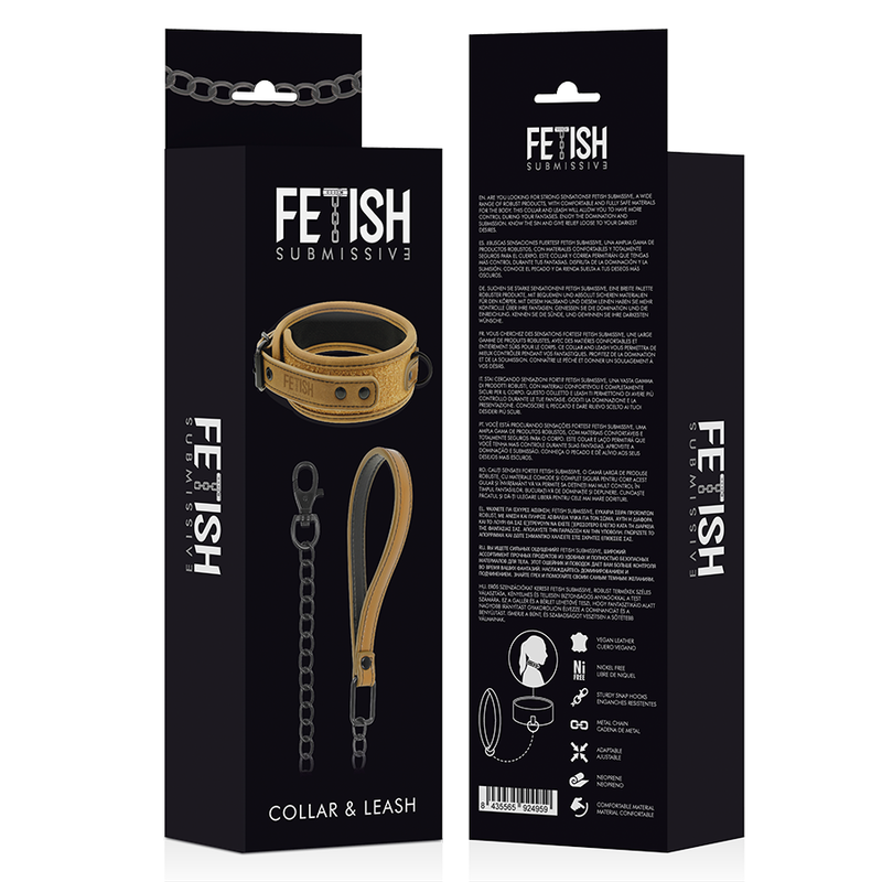 FETISH SUBMISSIVE ORIGEN - COLLAR CON CADENA CON FORRO DE NEOPRENO - Imagen 4